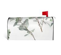 LHBWCVN Coperture magnetiche per cassette postali bianche naturali in ramoscello verde copertura per cassetta delle lettere personalizzata Copertura decorativa per cassetta della posta di benvenuto