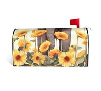 LHBWCVN Coperture magnetiche per cassette postali con elefante e girasole, copertura decorativa per cassetta delle lettere di benvenuto, decorazione per cassetta postale di benvenuto per giardino