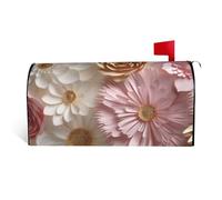 LHBWCVN Coperture magnetiche per cassette postali con fiori in oro bianco, copertura decorativa per cassetta delle lettere di benvenuto, decorazione per cassetta postale di benvenuto per giardino