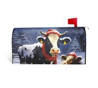 LHBWCVN Coperture magnetiche per cassette postali natalizie con mucca da neve, copertura decorativa per cassetta delle lettere di benvenuto, decorazione per cassetta postale di benvenuto per giardino