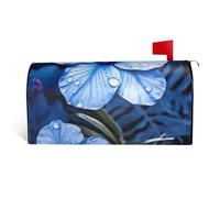 LHBWCVN Coperture magnetiche per cassette postali tropicali con fiori blu, copertura decorativa per cassetta delle lettere di benvenuto, decorazione per cassetta postale di benvenuto per giardino