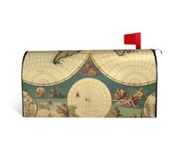 LHBWCVN Coperture per cassette postali retrò con mappa del mondo, involucri magnetici per cassetta delle lettere personalizzate, copertura decorativa per cassetta della posta di benvenuto per giardino