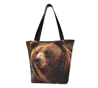 LHBWCVN Grizzly Bear Tote Bag per le donne borsa con manico superiore borsa a tracolla grande borse hobo borse casual estetiche borsa della spesa riutilizzabile borsa della spesa borsa da lavoro con