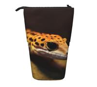 LHBWCVN Leopard Little Gecko - Astuccio per cosmetici con supporto, telescopico, portatile, carino, per donne e uomini, portamonete da viaggio