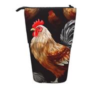 LHBWCVN Shine Rooster - Astuccio per cosmetici con supporto, telescopico, portamatite, carino, per donne, uomini, portamonete da viaggio
