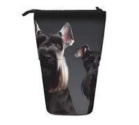 LHBWCVN Simpatico astuccio per cosmetici a forma di cane schnauzer, astuccio telescopico, portamatite portatile, grazioso astuccio per matite da viaggio per donne e uomini, portamonete da viaggio