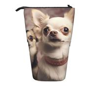 LHBWCVN Simpatico astuccio per cosmetici con chihuahua in piedi, astuccio telescopico, portamatite portatile, grazioso astuccio per matite in piedi, per donne e uomini, portamonete da viaggio