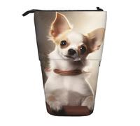LHBWCVN Simpatico astuccio per cosmetici con chihuahua in piedi, astuccio telescopico, portamatite portatile, grazioso astuccio per matite in piedi, per donne e uomini, portamonete da viaggio