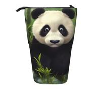 LHBWCVN Simpatico astuccio per cosmetici con panda, astuccio telescopico, portamatite portatile, grazioso astuccio per matite in piedi, per donne e uomini, portamonete da viaggio