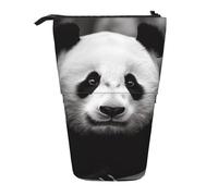 LHBWCVN Simpatico astuccio per cosmetici con panda bianco e nero astuccio telescopico portamatite portatile carino stand up astuccio per donne uomini portamonete da viaggio