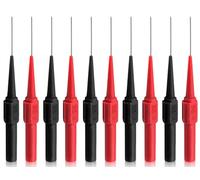 Lhbwhiz Confezione da 10 sonde di prova,punte di misurazione per multimetri,punta di prova a perforazione rimovibile,sonda ad ago con connettore a banana,sonda di prova per cavi(rosso e nero)