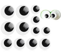 Lhbwhiz Confezione da 12 Occhi mobili autoadesivi, Grandi Occhi Finti Rotondi, Occhi di Bambola in plastica, Adesivi Occhi Finti, per Scrapbooking, Accessori Artigianali (3 cm, 4 cm, 5 cm)