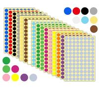 Lhbwhiz Confezione da 1536 Adesivi a Punti Rotondi, Adesivi a Punti Autoadesivi Colorati, Etichette Adesive a Punti Rotondi Colorati in 16 Colori (16 mm)