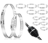 Lhbwhiz Set di 10 fascette stringitubo, fascette per polsini con asse regolabile,fascetta universale per tubi in acciaio inossidabile,fascetta per orecchio con fascetta(2 misure,20-50 mm/50-120 mm)
