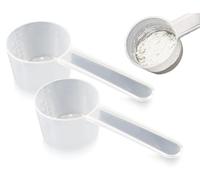 Lhbwhiz Set di 2 cucchiai dosatori,cucchiai dosatori trasparenti con scala,può contenere 20 g di polvere solida o 40 ml di liquidi,cucchiaio dosatore per proteine in polvere,caffè,detersivo,cucina