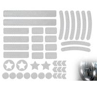 Lhbwhiz Set di 42 Adesivi Catarifrangenti per Biciclette,Adesivi Riflettenti per Cerchioni di Biciclette,Adesivi Luminosi autoadesivi,Adesivi Riflettenti,Pellicola Riflettente con Forme Diverse