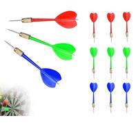 Lhbwhiz Set di Freccette da 9 Pezzi, Freccette Professionali con Punta in Acciaio e Punta in Metallo, Utilizzate per Feste a Tema, Compleanni, Carnevali (11 cm, 3 Colori)