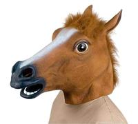 LHCUPGE Maschera di Cavallo Maschera di Halloween Lattice di Gomma Animale Cavallo Testa Maschera Maschera Animale Maschera Deluxe Novità Festa di Natale Cosplay Prop (Cavallo Marrone)