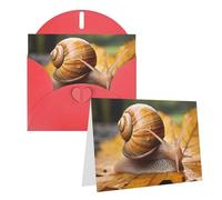 LHCVSFGW Biglietti di auguri a forma di lumaca tra foglie, biglietti di auguri vuoti con buste, biglietti di compleanno 15,2 x 10,2 cm, biglietti di nozze piegati a metà carta perla, biglietti di