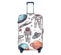 LHCVSFGW Copertura per bagagli da viaggio a tema spaziale, protezione elastica lavabile per bagagli, antigraffio, copertura per valigie ispessita, adatta per bagagli da 45-81 cm, Nero , M
