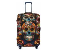 LHCVSFGW Copertura per bagagli da viaggio colorata Sugar Skulls Valigie Protector Elastica Lavabile Bagagli Anti-graffio Copertura per valigie Addensare Protezione per bagagli Adatto per bagagli da