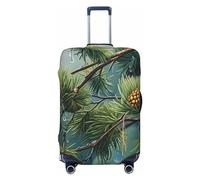 LHCVSFGW Copertura per bagagli da viaggio con albero di pino e gocce di pioggia, protezione elastica e lavabile, antigraffio, per valigie e bagagli da 45-81 cm, Nero , L