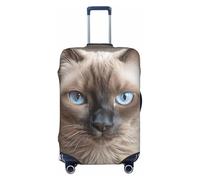 LHCVSFGW Copertura per bagagli da viaggio, con bellissimo gatto siamese, protezione elastica lavabile per bagagli, antigraffio, spessa, adatta per bagagli da 45 a 81 cm, Nero , L