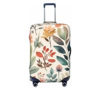 LHCVSFGW Copertura per bagagli da viaggio con fiori ad acquerello, protezione per valigia, elastica, lavabile, antigraffio, copertura per valigie ispessita, adatta per bagagli da 45-81 cm, Nero , S