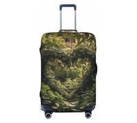 LHCVSFGW Copertura per bagagli da viaggio con foglie verdi a forma di cuore protezione elastica lavabile per bagagli antigraffio copertura per bagagli spessa protezione per bagagli adatta per bagagli
