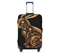 LHCVSFGW Copertura per bagagli da viaggio con icona di coniglio, protezione elastica lavabile per bagagli, antigraffio, spessa, adatta per bagagli da 45-81 cm, Nero , XL