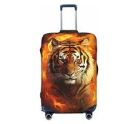 LHCVSFGW Copertura per bagagli da viaggio Cool Tiger in Flame Valigie Protector Elastica Lavabile Copertura per bagagli Anti-graffio Copertura per bagagli Addensare Protezione per bagagli Adatto per