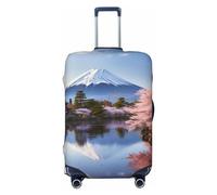 LHCVSFGW Copertura per bagagli da viaggio Fuji Cherry Blossom Trees, protezione elastica lavabile per bagagli, antigraffio, protezione per bagagli spessa adatta per bagagli da 45-81 cm, Nero , S