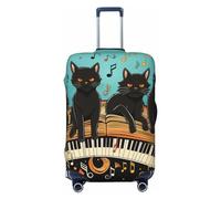 LHCVSFGW Copertura per bagagli da viaggio Gatti sdraiati sulla tastiera del pianoforte Protezione per valigia Elastica Lavabile Copertura per bagagli Anti-graffio Copertura per bagagli Addensare