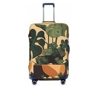 LHCVSFGW Copertura per bagagli da viaggio grigia Monstera Plant Valigie Protector Elastico Lavabile Copertura per bagagli Anti-graffio Copertura per bagagli Addensare Protezione per bagagli Adatto per