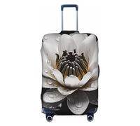 LHCVSFGW Copertura per bagagli da viaggio nera e bianca ninfea protettiva elastica lavabile per bagagli antigraffio copertura per valigie spessa protezione per bagagli adatta per bagagli da 45-81 cm,