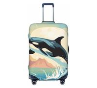 LHCVSFGW Copertura per bagagli da viaggio Orca in the Sea Valigie Protector Elastica Lavabile Copertura per bagagli Anti-graffio Copertura per valigie Addensare Protezione per bagagli Adatto per