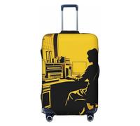 LHCVSFGW Copertura per bagagli da viaggio per donna che lavora, protezione per valigie, elastica, lavabile, antigraffio, copertura per valigie ispessita, adatta per bagagli da 45-81 cm, Nero , M