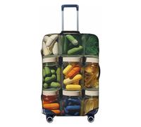 LHCVSFGW Copertura per bagagli da viaggio per pillole Clustering Valigia, elastica, lavabile, antigraffio, copertura per valigie ispessita, adatta per bagagli da 45-81 cm, Nero , L