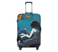 LHCVSFGW Copertura per bagagli da viaggio Ragazza che suona il pianoforte valigia Protector elastico lavabile bagagli copre antigraffio bagagli copertura spessa protezione per bagagli adatta per