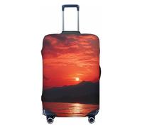 LHCVSFGW Copertura per bagagli da viaggio Rosso fuoco tramonto Valigie Protector Elastico Lavabile Baggage Covers Anti-graffio Bagagli Copertura Addensare Bagagli Protezione per bagagli Adatto per