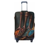 LHCVSFGW Copertura per bagagli da viaggio Spezie su cucchiaio di legno Valigie Protector Elastico Lavabile Bagagli Anti-graffio Copertura per valigie Addensare Protezione per bagagli Adatto per