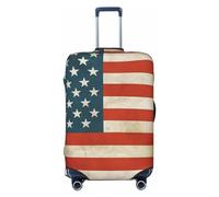 LHCVSFGW Copertura per bagagli da viaggio vintage bandiera americana americana protezione per valigie elastica lavabile coperture per bagagli antigraffio copertura per bagagli spessa protezione per