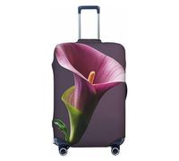 LHCVSFGW Copertura per bagagli da viaggio viola Calla Lily Valigia, elastica, lavabile, antigraffio, copertura per valigie ispessita, adatta per bagagli da 45-81 cm, Nero , S