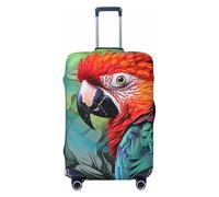 LHCVSFGW Copertura per bagaglio da viaggio colorata pappagallo protezione elastica lavabile custodia per bagagli antigraffio spessa protezione per bagagli da 45,7 a 81,3 cm, nero, M