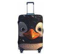 LHCVSFGW Copertura per bagaglio da viaggio, motivo pinguino nella neve, elastico lavabile, antigraffio, custodia spessa per bagagli da 45,7 a 81,3 cm, nero, L