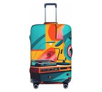 LHCVSFGW Copertura per bagaglio da viaggio per giradischi, vernice protettiva elastica, lavabile, antigraffio, spessa custodia per bagagli da 45,7 a 81,3 cm, nero, M