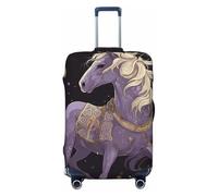 LHCVSFGW Custodia per bagagli da viaggio con clip art, con protezione elastica e lavabile, antigraffio, per bagagli da 45,7 a 81,3 cm, nero, S