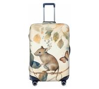LHCVSFGW Custodia per bagagli da viaggio con mouse e foglie, elastica e lavabile, antigraffio, per bagagli da 45,7 a 81,3 cm, nero, XL