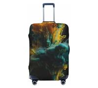 LHCVSFGW Custodia per bagaglio da viaggio colorata liquida protettiva elastica lavabile custodia per bagagli antigraffio custodia spessa protezione bagagli per bagagli da 45,7 a 81,3 cm, nero, L