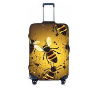 LHCVSFGW Custodia per bagaglio da viaggio con motivo ape, protezione elastica e lavabile, antigraffio, custodia spessa per bagagli da 45,7 a 81,3 cm, nero, L